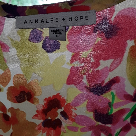 AnnaLee & Hope Floral Light Weight Summer Sleeveless Dress 12 L - Picture 3 of 3